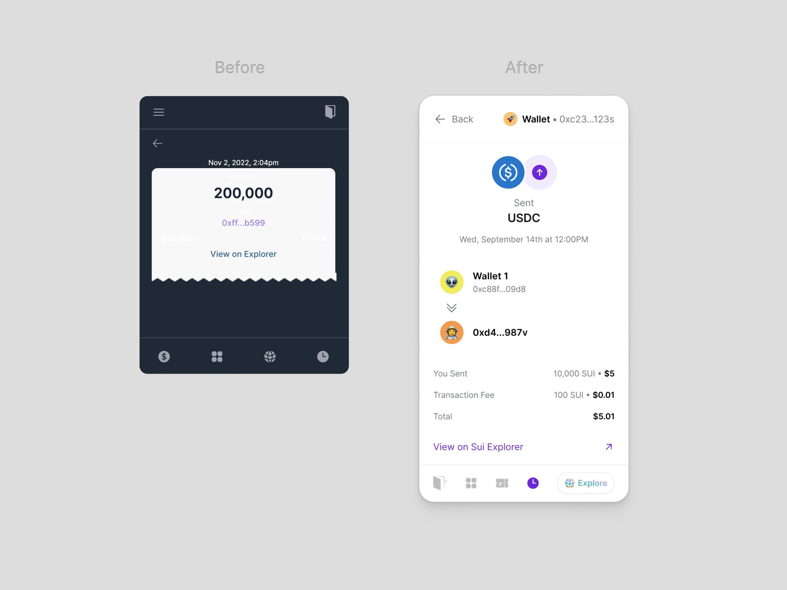 Ethos Wallet currency and asset interfaces