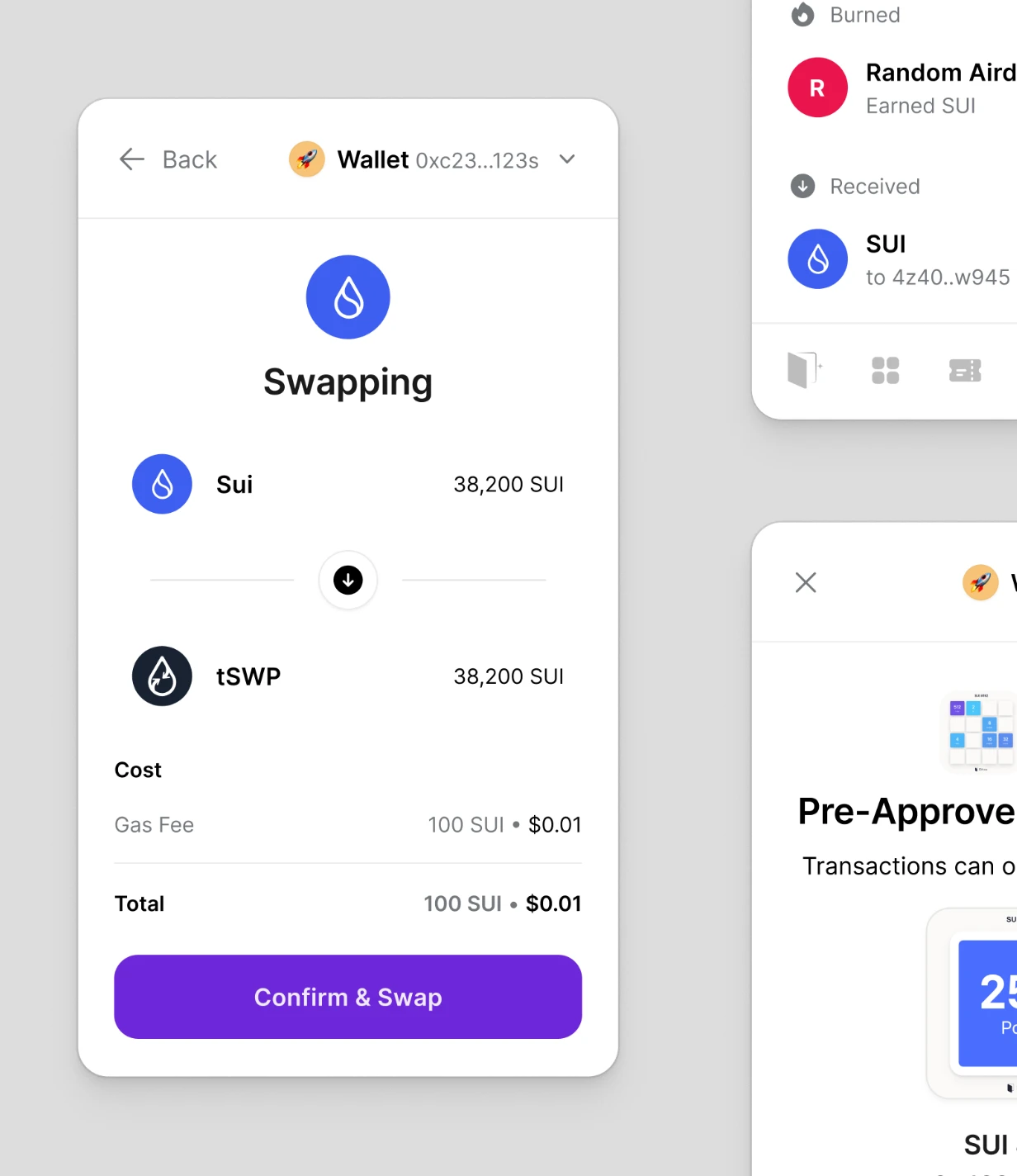 Ethos Wallet mobile asset management interface