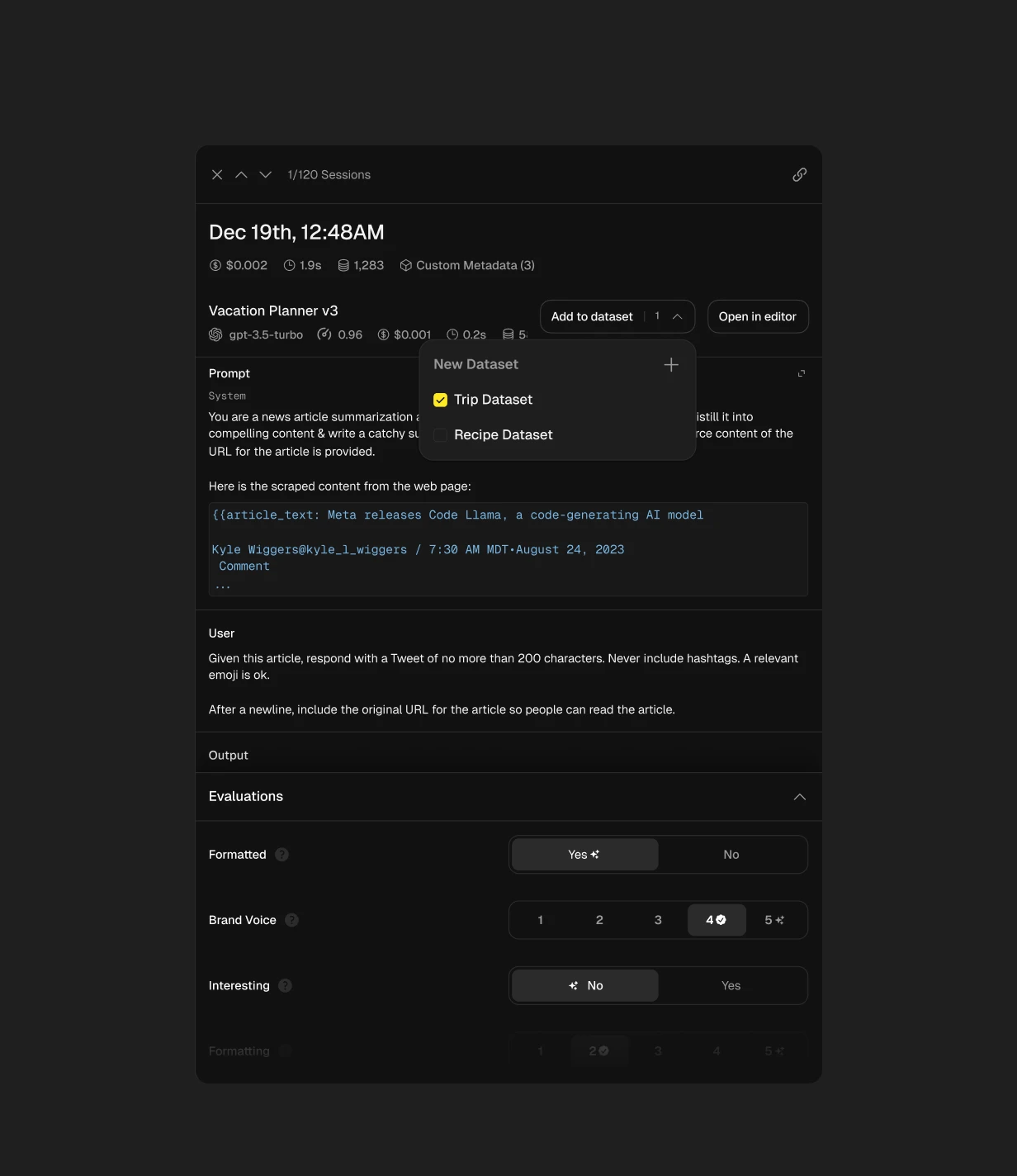 Freeplay prompt editor