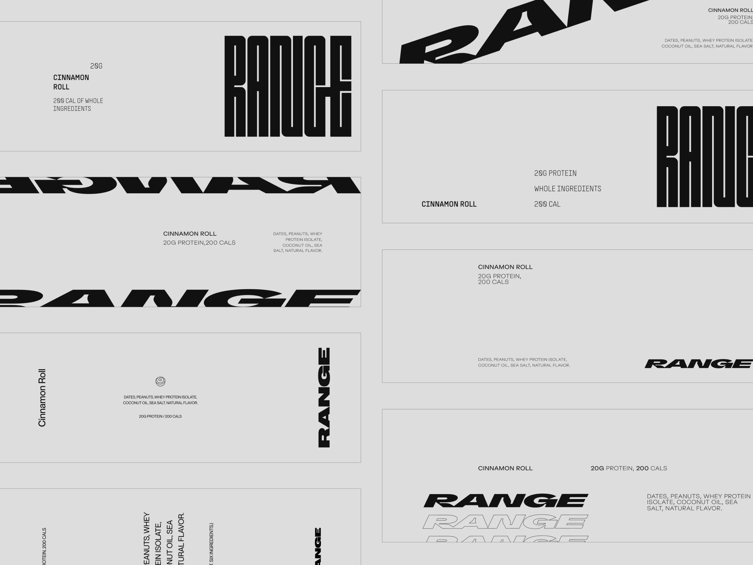 RANGE wordmark on a dark campaign surface